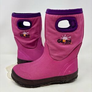 Bogs Glosh Pink Neoprene Rain Boots Waterproof Lightweight Big Kid Girl Size 2